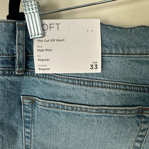 Loft High Rise Cut Off denim Shorts 33 - Picture 5 of 5